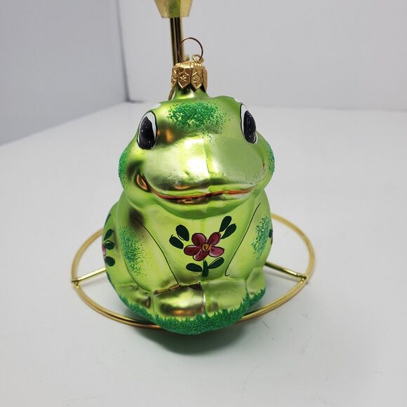 Laved Other - Laved Italian Ornament Christmas floral Frog mouth blown hand painted